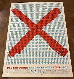 SAY ANYTHING BAND SIGNED AUTO HATE EVERYONE TOUR 2009 Poster MAX BEMIS 18x24