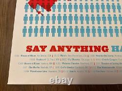 SAY ANYTHING BAND SIGNED AUTO HATE EVERYONE TOUR 2009 Poster MAX BEMIS 18x24