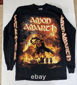 SIGNED Amon Amarth 2011 Tour Dates Shirt Size S Black Sleeves Metal Band