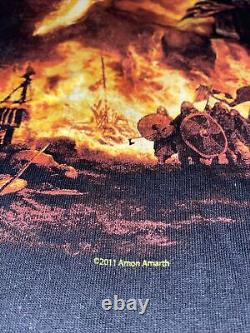 SIGNED Amon Amarth 2011 Tour Dates Shirt Size S Black Sleeves Metal Band