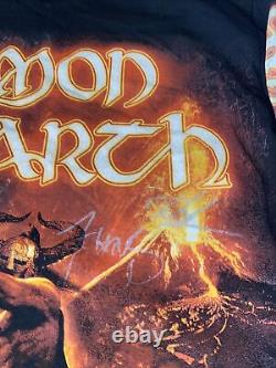 SIGNED Amon Amarth 2011 Tour Dates Shirt Size S Black Sleeves Metal Band