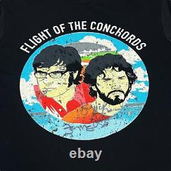 SIGNED Flight of the Conchords 2012 Australian Tour T-Shirt Bret & Jemaine Sz S