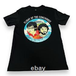 SIGNED Flight of the Conchords 2012 Australian Tour T-Shirt Bret & Jemaine Sz S