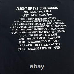 SIGNED Flight of the Conchords 2012 Australian Tour T-Shirt Bret & Jemaine Sz S