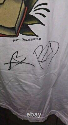 SIGNED Justin Furstenfeld Ryan Delahoussaye Blue October 2017 Tour Shirt LARGE L