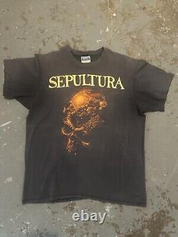 SIGNED Vintage 1989 licensed Sepultura Beneath the Remains tour tee