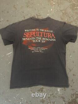 SIGNED Vintage 1989 licensed Sepultura Beneath the Remains tour tee