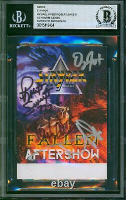 STRYPER Band Signed FALLEN Tour Backstage Pass Michael Robert Sweet Oz Fox+ BAS