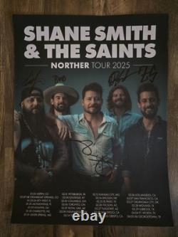 Shane Smith & The Saints Full Band Autographed NORTHER Tour POSTER 18x24