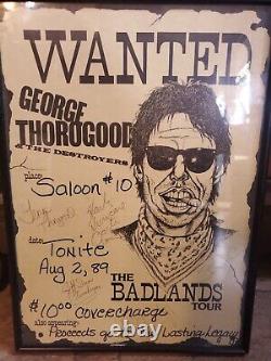 Signed George Thorogood And Band Tour Poster Original Promo 11x17 1989