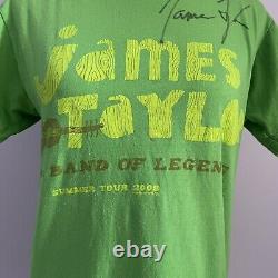 Signed James Taylor Size Small 2008 Band Of Legends Tour T Shirt Autographed