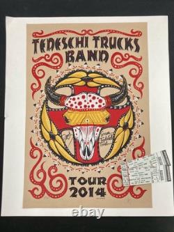 Signed Tedeschi Trucks Band 2014 Tour Poster With Tickets Numbered 267/725