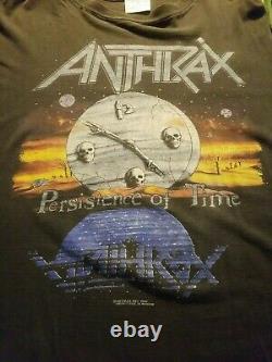 Signed Vintage Anthrax 1990 Persistence of Time Tour Shirt-L