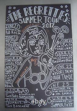 THE REGRETTES Summer 2017 Tour Poster Signed by the band Lydia Night