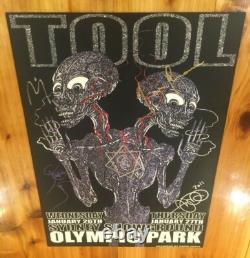 TOOL Band Signed Tour Poster 2011 Adam Jones DOODLED Art Sydney Australia RARE