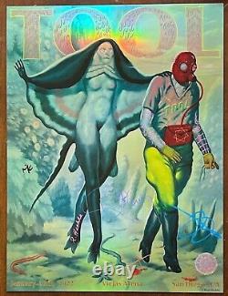 TOOL Band and Artist Signed San Diego 2022 Tour Poster Remarqued