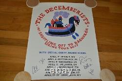 The Decemberists Entire Band Autographed 2017 Spring Tour 18x24 Litho JSA COA