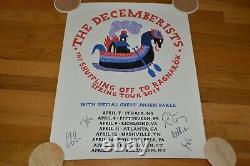 The Decemberists Entire Band Autographed 2017 Spring Tour 18x24 Litho JSA COA