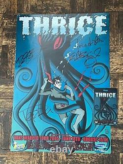 Thrice Autographed / Signed Poster 2005 Warped Tour Poster Entire Band Rare