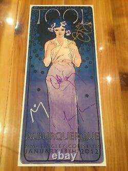 Tool Band Autographed Tour Poster 2012 Korin Faught Art Albuquerque Adam Jones