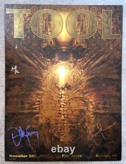 Tool Band Signed Concert Poster Raleigh Tour November 24 2019 650 Allen Williams