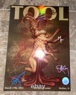 Tool Band Signed Poster Moline Tour Fear Inoculum 3/17/2022 /600 Nathan Reidt