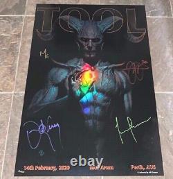 Tool Band Signed Poster Perth Australia Tour Fear Inoculum February 14 2020 /500