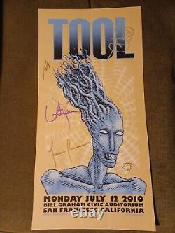 Tool Band Signed Tour Poster Bill Graham San Francisco CA 2010 Adam Jones