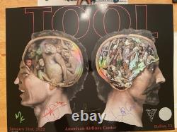 Tool Band Tour Poster AA Center 2022 Dallas TX Band Signed OOP X/950 Moon Patrol