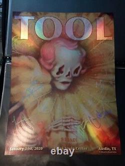 Tool Band Tour Poster SIGNED Austin TX Frank Irwin Center 01/21/20 Brandi Milne