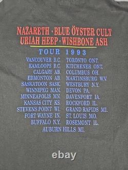 Total Recall Tour SIGNED T Shirt XL Nazareth Uriah Heep Blue Oyster Cult 1993