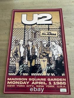 U2 -Signed Tour 11x17 Photo by 3 Band Members Bono, Edge, Clayton COA