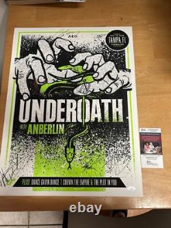 Underoath Signed Autographed 18x24 2018 Tour Tampa Poster JSA Yuengling Center