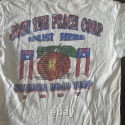Vintage Allman Brothers Peach Corp Tour T-Shirt 90s VTG Signed Gregg Allman Sz L