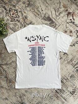 Vintage Autographed NSYNC 2001 Tour Tee Band Shirt Signed Justin Timberlake