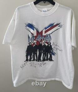 Vintage Def Leppard 2002 Tour Shirt Size XL- Signed By Band- Joe-Sav-Rick/Viv/Ph