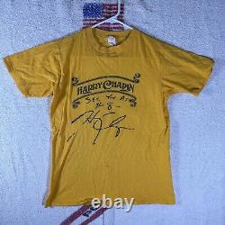 Vintage Harry Chapin Signed Chainmail Embroidered Tour Tshirt Large