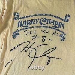 Vintage Harry Chapin Signed Chainmail Embroidered Tour Tshirt Large