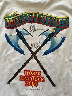 Vintage Molly Hatchet Tour Band Tee Shirt XL 2003 Autographed Signed Members