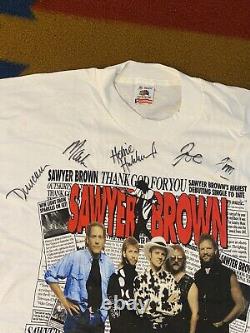 Vintage Signed Sawyer Brown Tour T-Shirt The Boys and Me Clean XL