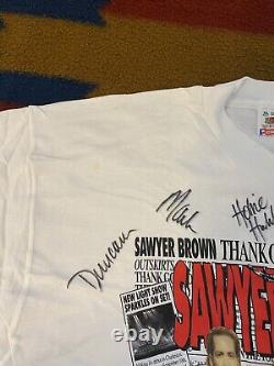 Vintage Signed Sawyer Brown Tour T-Shirt The Boys and Me Clean XL