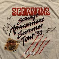 Vintage Signed Scorpions Savage Amusement 1988 Monsters Of Rock Tour T-shirt XL