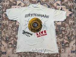 Vintage Whitesnake 1987 Live On Tour T-Shirt SIGNED Distressed READ