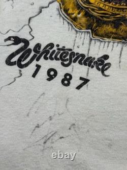 Vintage Whitesnake 1987 Live On Tour T-Shirt SIGNED Distressed READ