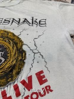 Vintage Whitesnake 1987 Live On Tour T-Shirt SIGNED Distressed READ