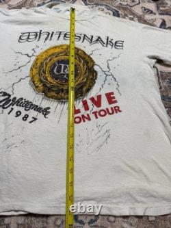 Vintage Whitesnake 1987 Live On Tour T-Shirt SIGNED Distressed READ