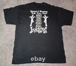 Vintage Y2k 2002 Incantation Tee Shirt XL Upheaval Of Blasphemy Tour AUTOGRAPHED