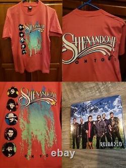 Vtg Shenandoah On Tour Country Music Band Single Stitch L Shirt & Signed CD Lot