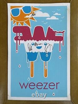 Weezer BAND SIGNED Concert Tour Poster 2016 Tour Rivers Cuomo Autograph