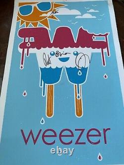 Weezer BAND SIGNED Concert Tour Poster 2016 Tour Rivers Cuomo Autograph